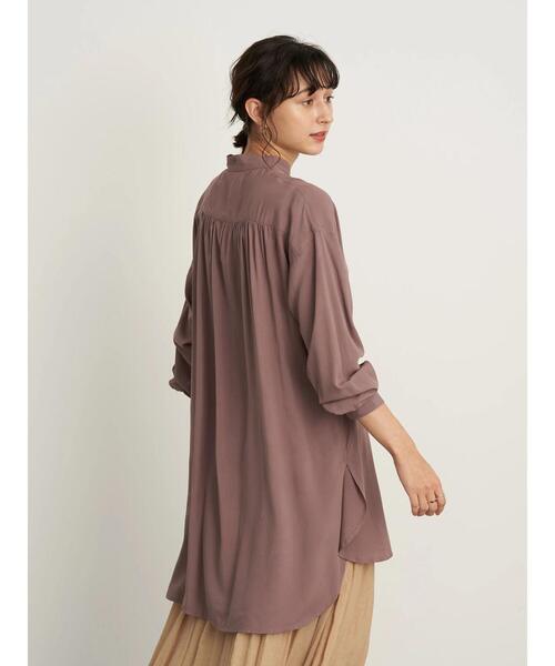 earth music&ecology（アースミュージックアンドエコロジー）の「レーヨンチュニック ＊（シャツ/ブラウス・レディース・ライトピンク/ブラック/ピンク/モカ/ミント/オフホワイト・FREE）」の11枚目の写真