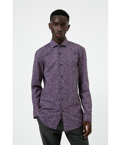 セール スリムフィット モチーフプリント スリムフィット シャツ をセール価格で購入できます Hugo Hugo ヒューゴ のファッション コットンキャンバス コットンキャンバス シャツ シャツ ブラウス