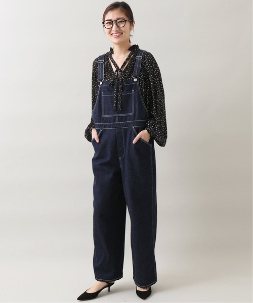 IENA（イエナ）の「デニムサロペット◆（サロペット/オーバーオール・レディース・ネイビー/ブラック・36/38）」の2枚目の写真