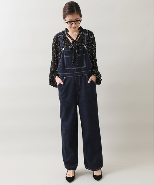 IENA（イエナ）の「デニムサロペット◆（サロペット/オーバーオール・レディース・ネイビー/ブラック・36/38）」の4枚目の写真