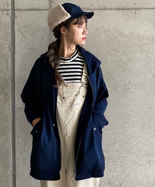 deux amour(ドゥーザムール)の「BIGデニムジャケットパーカー(デニムジャケット・レディース・ネイビー系・MEDIUM)」の4枚目の写真