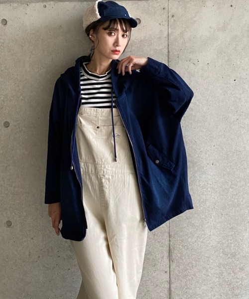 deux amour(ドゥーザムール)の「BIGデニムジャケットパーカー(デニムジャケット・レディース・ネイビー系・MEDIUM)」の3枚目の写真