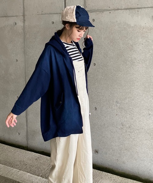 deux amour(ドゥーザムール)の「BIGデニムジャケットパーカー(デニムジャケット・レディース・ネイビー系・MEDIUM)」の6枚目の写真