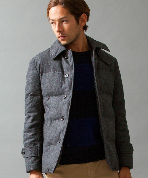 BEAUTY&YOUTH UNITED ARROWS（ビューティーアンドユースユナイテッドアローズ）の「BY TW/フラノ ダウン ショート コート ◆（ダウンジャケット/コート・メンズ・ダークグレー/ネイビー・SMALL/LARGE/X-LARGE/MEDIUM）」の12枚目の写真