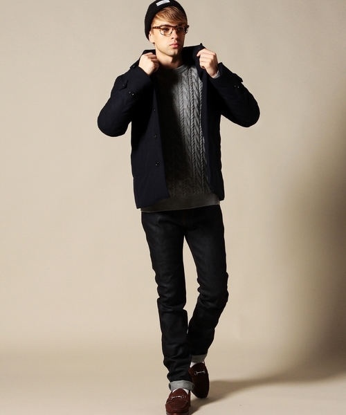 BEAUTY&YOUTH UNITED ARROWS（ビューティーアンドユースユナイテッドアローズ）の「BY TW/フラノ ダウン ショート コート ◆（ダウンジャケット/コート・メンズ・ダークグレー/ネイビー・SMALL/LARGE/X-LARGE/MEDIUM）」の8枚目の写真