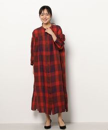 Samansa Mos2 | リネン混柄アソートギャザーワンピース(ワンピース)