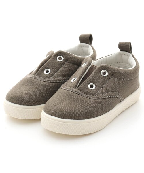 Ampersand（アンパサンド）の「撥水キャンバススニーカー(ベビーサイズ)（スニーカー・キッズ・レッド/チャコール/キャメル/ベージュ/カーキ/イエロー・13/15 /14）」の2枚目の写真