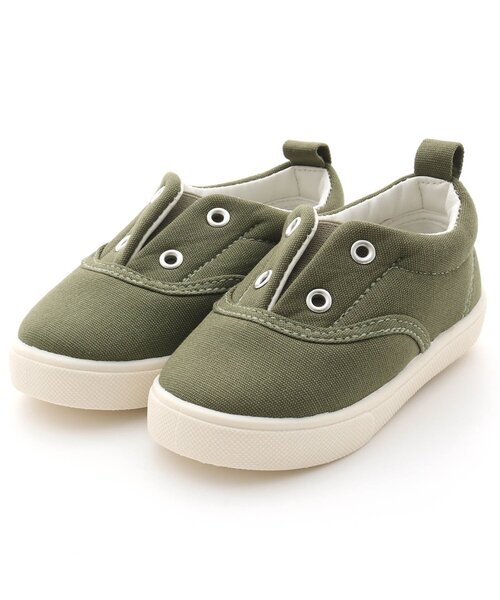 Ampersand（アンパサンド）の「撥水キャンバススニーカー(ベビーサイズ)（スニーカー・キッズ・レッド/チャコール/キャメル/ベージュ/カーキ/イエロー・13/15 /14）」の3枚目の写真