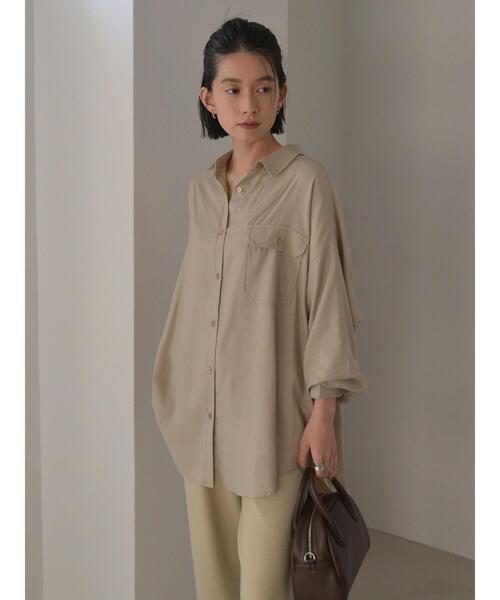 AMERICAN HOLIC（アメリカンホリック）の「★ポケット付きとろみシャツ（シャツ/ブラウス・レディース・モカ/チャコールグレー/ライトベージュ・L/M）」の5枚目の写真