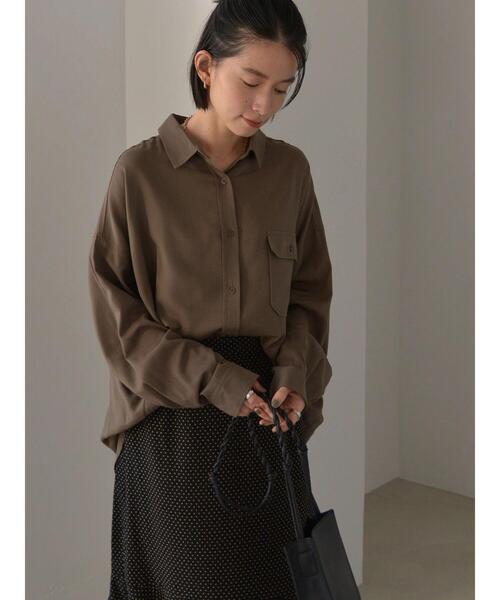 AMERICAN HOLIC（アメリカンホリック）の「★ポケット付きとろみシャツ（シャツ/ブラウス・レディース・モカ/チャコールグレー/ライトベージュ・L/M）」の20枚目の写真