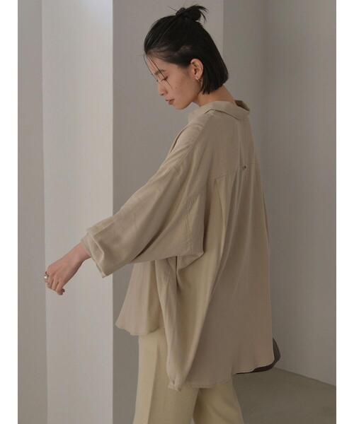 AMERICAN HOLIC（アメリカンホリック）の「★ポケット付きとろみシャツ（シャツ/ブラウス・レディース・モカ/チャコールグレー/ライトベージュ・L/M）」の19枚目の写真
