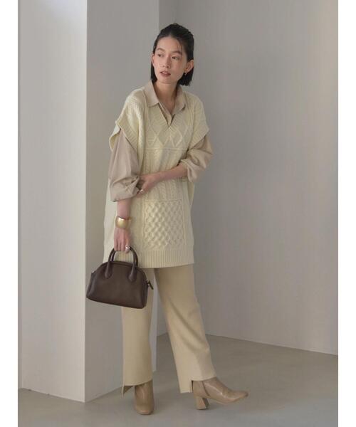 AMERICAN HOLIC（アメリカンホリック）の「★ポケット付きとろみシャツ（シャツ/ブラウス・レディース・モカ/チャコールグレー/ライトベージュ・L/M）」の14枚目の写真