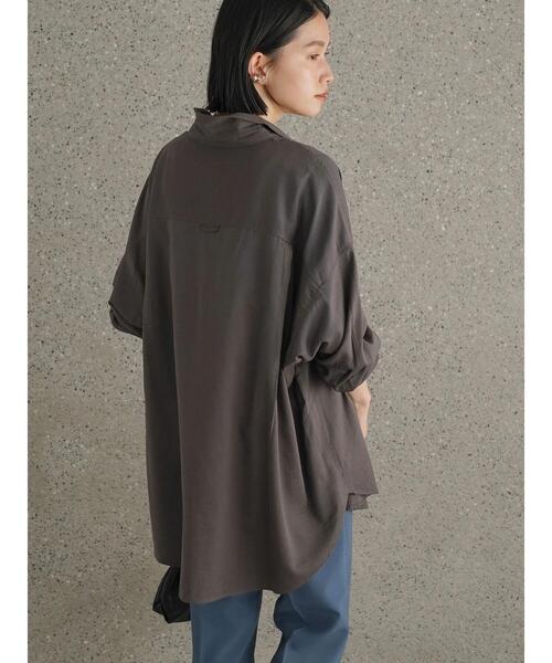 AMERICAN HOLIC（アメリカンホリック）の「★ポケット付きとろみシャツ（シャツ/ブラウス・レディース・モカ/チャコールグレー/ライトベージュ・L/M）」の12枚目の写真