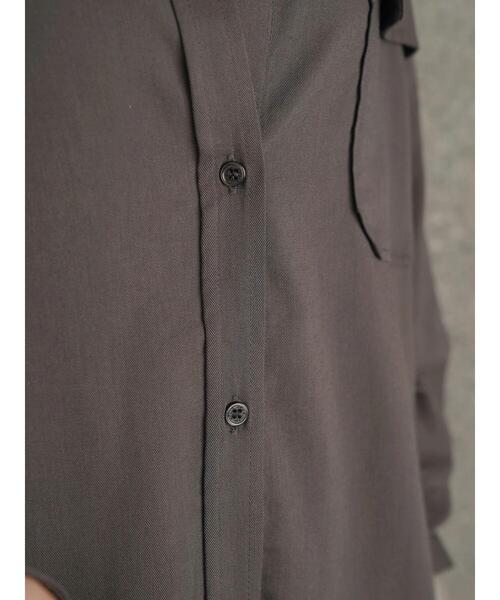 AMERICAN HOLIC（アメリカンホリック）の「★ポケット付きとろみシャツ（シャツ/ブラウス・レディース・モカ/チャコールグレー/ライトベージュ・L/M）」の21枚目の写真