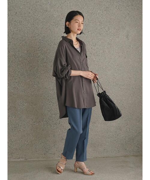 AMERICAN HOLIC（アメリカンホリック）の「★ポケット付きとろみシャツ（シャツ/ブラウス・レディース・モカ/チャコールグレー/ライトベージュ・L/M）」の22枚目の写真