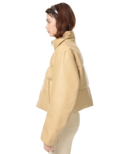 SLY（スライ）の「VEGAN LEATHER PUFFER JK ビーガンレザー ジャケット（ブルゾン・レディース・ライトグリーン/ライトベージュ・FREE）」の19枚目の写真