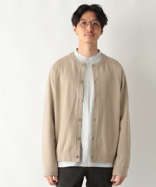 GLOBAL WORK（グローバルワーク）の「ヤミツキニットクルーカーデ/215267（カーディガン/ボレロ・メンズ・スカイブルー/ネイビー/ベージュ・LARGE/MEDIUM）」の2枚目の写真