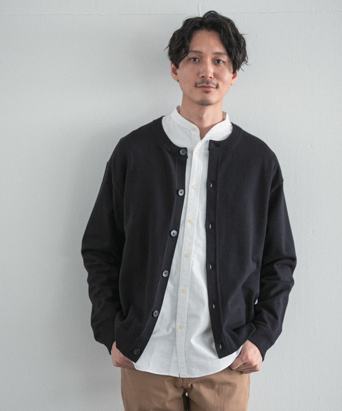 GLOBAL WORK（グローバルワーク）の「ヤミツキニットクルーカーデ/215267（カーディガン/ボレロ・メンズ・スカイブルー/ネイビー/ベージュ・LARGE/MEDIUM）」の3枚目の写真