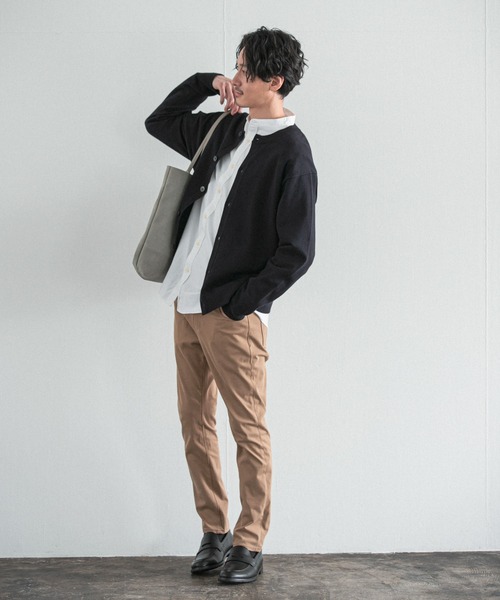 GLOBAL WORK（グローバルワーク）の「ヤミツキニットクルーカーデ/215267（カーディガン/ボレロ・メンズ・スカイブルー/ネイビー/ベージュ・LARGE/MEDIUM）」の5枚目の写真