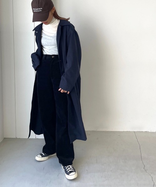 CANAL JEAN(キャナルジーン)の「via j(ヴィアジェイ) テンセルウールハイネックロングTシャツ(Tシャツ/カットソー・レディース・ブラック/オレンジ/ブルー/グリーン/アイボリー・ONE SIZE)」の8枚目の写真