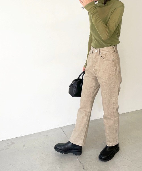 CANAL JEAN(キャナルジーン)の「via j(ヴィアジェイ) テンセルウールハイネックロングTシャツ(Tシャツ/カットソー・レディース・ブラック/オレンジ/ブルー/グリーン/アイボリー・ONE SIZE)」の14枚目の写真