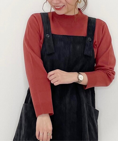 SHOO・LA・RUE(シューラルー)の「◆ちくちくしにくい!ベーシックなモックネックニット(ニット/セーター・レディース・ブラック/アイボリー/ピンク系その他/ベージュ系その他2・02/03/04/05)」の4枚目の写真