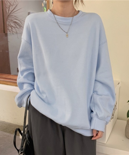 yuue' ( wear )（ユーイ）の「シンプル プルオーバー ロングスリーブスウェット（スウェット・レディース・グレー/ライトベージュ/ライトブルー・M/L/XL）」の3枚目の写真