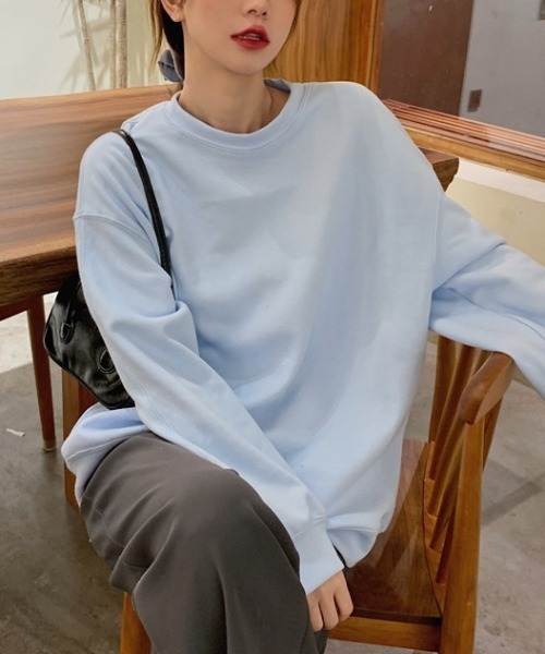 yuue' ( wear )（ユーイ）の「シンプル プルオーバー ロングスリーブスウェット（スウェット・レディース・グレー/ライトベージュ/ライトブルー・M/L/XL）」の20枚目の写真