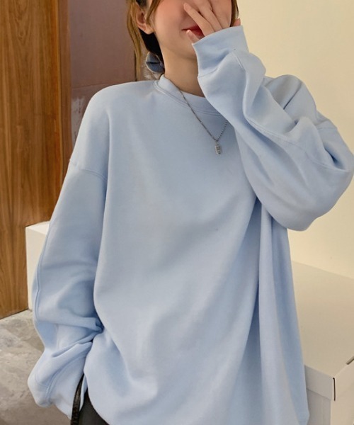 yuue' ( wear )（ユーイ）の「シンプル プルオーバー ロングスリーブスウェット（スウェット・レディース・グレー/ライトベージュ/ライトブルー・M/L/XL）」の21枚目の写真