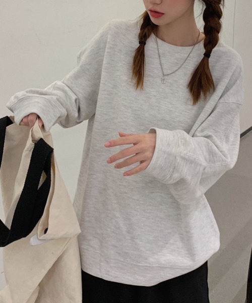 yuue' ( wear )（ユーイ）の「シンプル プルオーバー ロングスリーブスウェット（スウェット・レディース・グレー/ライトベージュ/ライトブルー・M/L/XL）」の13枚目の写真