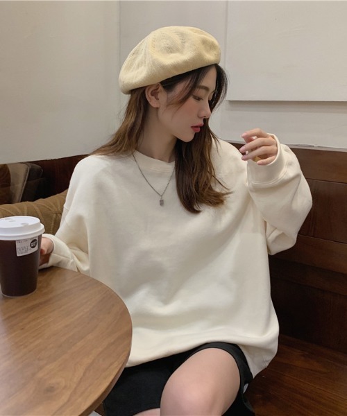 yuue' ( wear )（ユーイ）の「シンプル プルオーバー ロングスリーブスウェット（スウェット・レディース・グレー/ライトベージュ/ライトブルー・M/L/XL）」の17枚目の写真