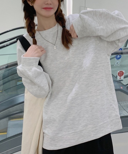 yuue' ( wear )（ユーイ）の「シンプル プルオーバー ロングスリーブスウェット（スウェット・レディース・グレー/ライトベージュ/ライトブルー・M/L/XL）」の10枚目の写真