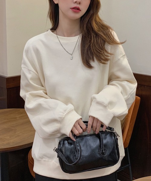 yuue' ( wear )（ユーイ）の「シンプル プルオーバー ロングスリーブスウェット（スウェット・レディース・グレー/ライトベージュ/ライトブルー・M/L/XL）」の11枚目の写真