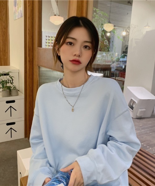 yuue' ( wear )（ユーイ）の「シンプル プルオーバー ロングスリーブスウェット（スウェット・レディース・グレー/ライトベージュ/ライトブルー・M/L/XL）」の15枚目の写真