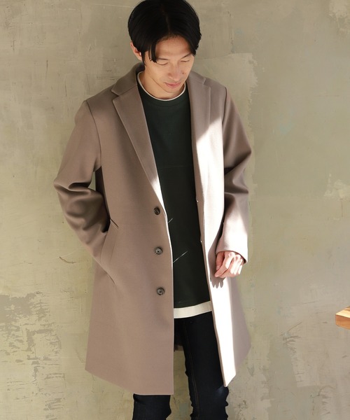 LAKOLE（ラコレ）の「ウーリーテックチェスターコート / 953107（チェスターコート・メンズ・ベージュ/ブラック/ブラウン/オリーブ/サンドグレー・LARGE/SMALL/MEDIUM）」の3枚目の写真