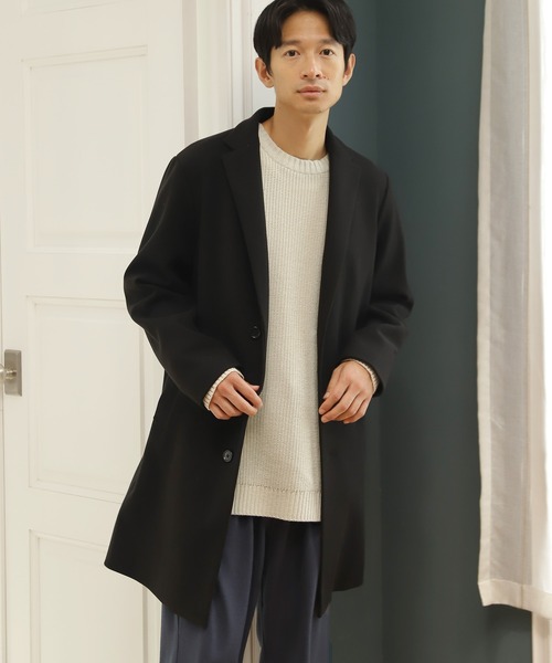 LAKOLE（ラコレ）の「ウーリーテックチェスターコート / 953107（チェスターコート・メンズ・ベージュ/ブラック/ブラウン/オリーブ/サンドグレー・LARGE/SMALL/MEDIUM）」の2枚目の写真