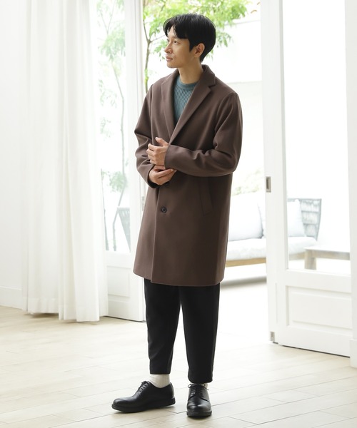 LAKOLE（ラコレ）の「ウーリーテックチェスターコート / 953107（チェスターコート・メンズ・ベージュ/ブラック/ブラウン/オリーブ/サンドグレー・LARGE/SMALL/MEDIUM）」の22枚目の写真