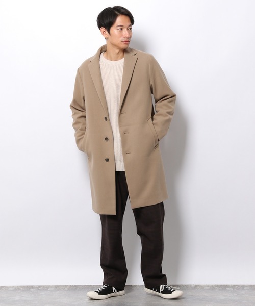 LAKOLE（ラコレ）の「ウーリーテックチェスターコート / 953107（チェスターコート・メンズ・ベージュ/ブラック/ブラウン/オリーブ/サンドグレー・LARGE/SMALL/MEDIUM）」の10枚目の写真