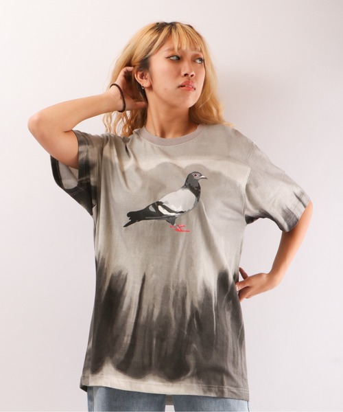 staple(ステイプル)の「STAPLE タイダイ染め ピジョン 半袖Tシャツ(Tシャツ/カットソー・メンズ・グレー/ブルーグリーン・2XL/XL/M/L)」の2枚目の写真