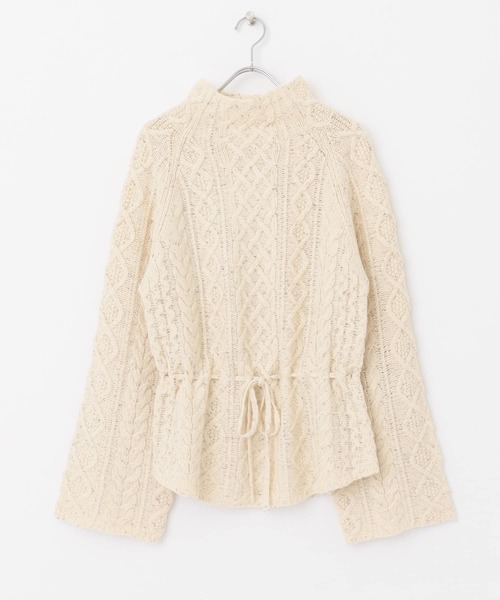 siiwa（シーワ）の「siiwa ネップケーブルオフタートルプルオーバー（ニット/セーター・レディース・グレー/オフホワイト・ONE）」の2枚目の写真