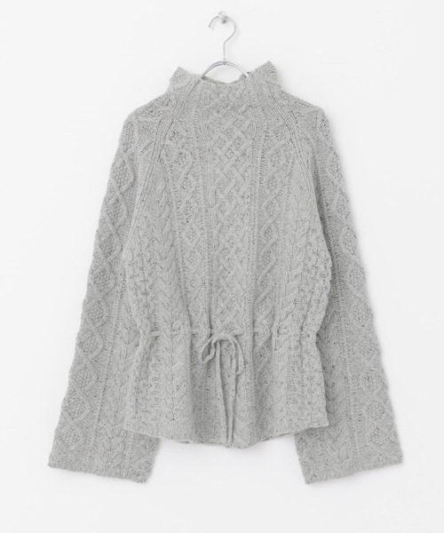 siiwa（シーワ）の「siiwa ネップケーブルオフタートルプルオーバー（ニット/セーター・レディース・グレー/オフホワイト・ONE）」の3枚目の写真