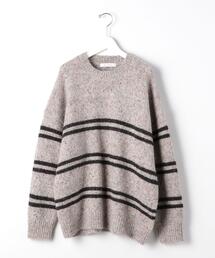 ＜BRACTMENT（ブラクトメント）＞ミックスヘアリーボーダークルーネック ニット