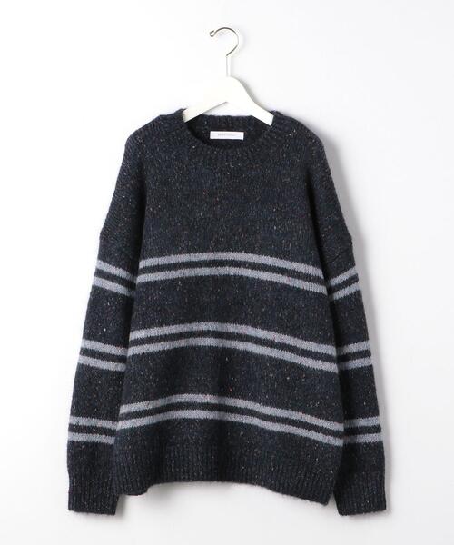 BRACTMENT（ブラクトメント）の「＜BRACTMENT（ブラクトメント）＞ミックスヘアリーボーダークルーネック ニット（ニット/セーター・メンズ・ナチュラル/ネイビー・40/36/38）」の2枚目の写真