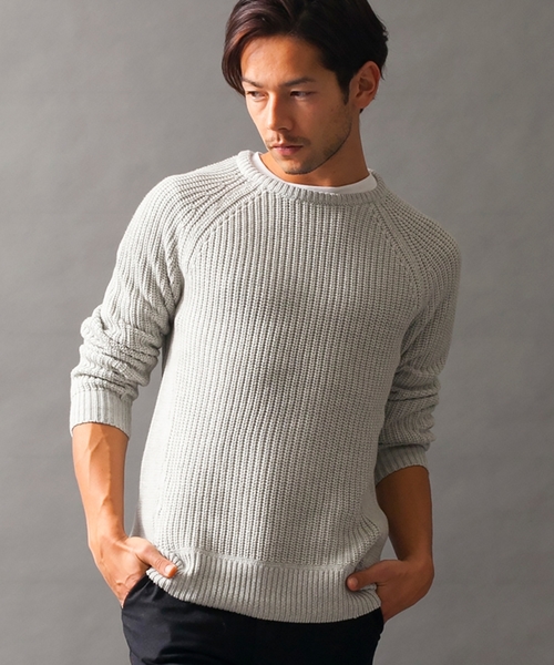 BEAUTY&YOUTH UNITED ARROWS（ビューティーアンドユースユナイテッドアローズ）の「【WEB限定】by ∴ ハーフミラノリブ×アゼ ニット（ニット/セーター・メンズ・ブラック/グレー/ネイビー・MEDIUM/SMALL/LARGE）」の3枚目の写真