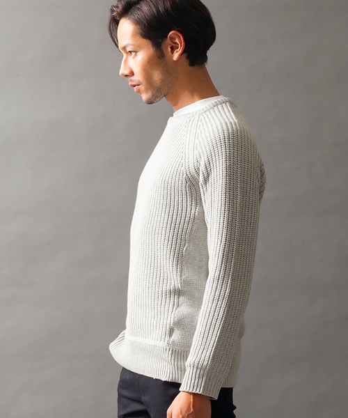 BEAUTY&YOUTH UNITED ARROWS（ビューティーアンドユースユナイテッドアローズ）の「【WEB限定】by ∴ ハーフミラノリブ×アゼ ニット（ニット/セーター・メンズ・ブラック/グレー/ネイビー・MEDIUM/SMALL/LARGE）」の9枚目の写真