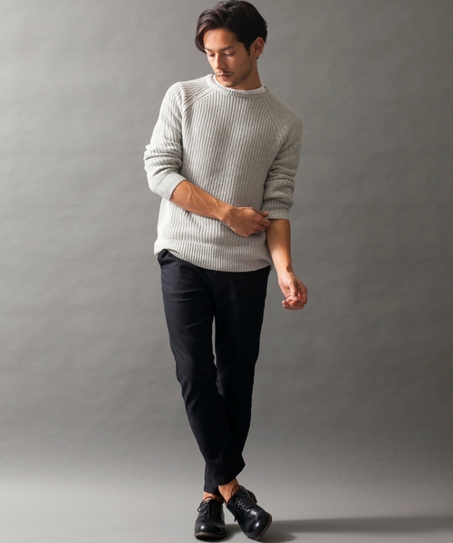 BEAUTY&YOUTH UNITED ARROWS（ビューティーアンドユースユナイテッドアローズ）の「【WEB限定】by ∴ ハーフミラノリブ×アゼ ニット（ニット/セーター・メンズ・ブラック/グレー/ネイビー・MEDIUM/SMALL/LARGE）」の12枚目の写真