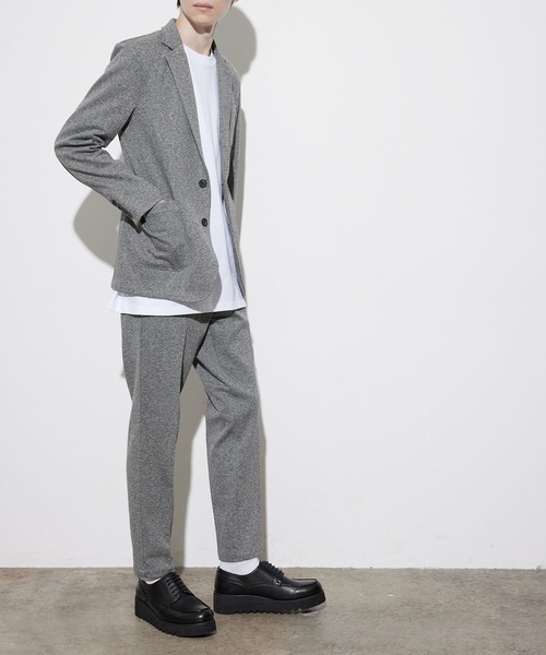 JUNRED（ジュンレッド）の「杢ニットカツラギトラウザーパンツ（スラックス・メンズ・ネイビー/グレー/チャコールグレー・LL/M/L）」の11枚目の写真