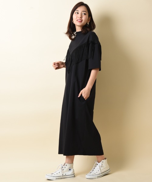 SUPERTHANKS（スーパーサンクス）の「【ＳＵＰＥＲＴＨＡＮＫＳ】ＳＵＥＤＥ　ＭＯＣＫＮＥＣＫ　ＯＮＥ－ＰＩＥＣＥ（ワンピース・レディース・ホワイト/ブラック/ブラウン・FREE）」の14枚目の写真