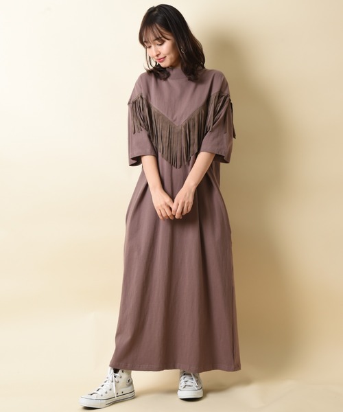 SUPERTHANKS（スーパーサンクス）の「【ＳＵＰＥＲＴＨＡＮＫＳ】ＳＵＥＤＥ　ＭＯＣＫＮＥＣＫ　ＯＮＥ－ＰＩＥＣＥ（ワンピース・レディース・ホワイト/ブラック/ブラウン・FREE）」の18枚目の写真