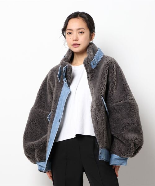 デニムドッキングボアショートムートンコート ムートンコート Tite In In ストア のファッション ジャケット
